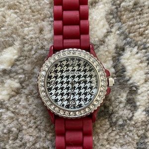 Women’s Geneva Silicone Houndstooth Watch